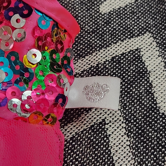 Build A Bear Build-A-Bear BABW Pink Dress Multi Color Sequins Bodice Tulle Skirt - Picture 9 of 11